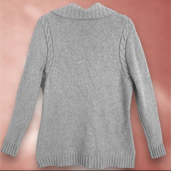 Toad&Co Targhee Grey Wool Long Tunic Length Button Up Cardigan Sweater Womens XL - Picture 6 of 12